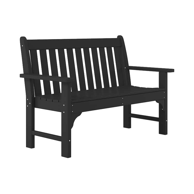 Polytrends Laguna Outdoor Patio 4-Piece Garden Chair and Porch Bench Conversation Set