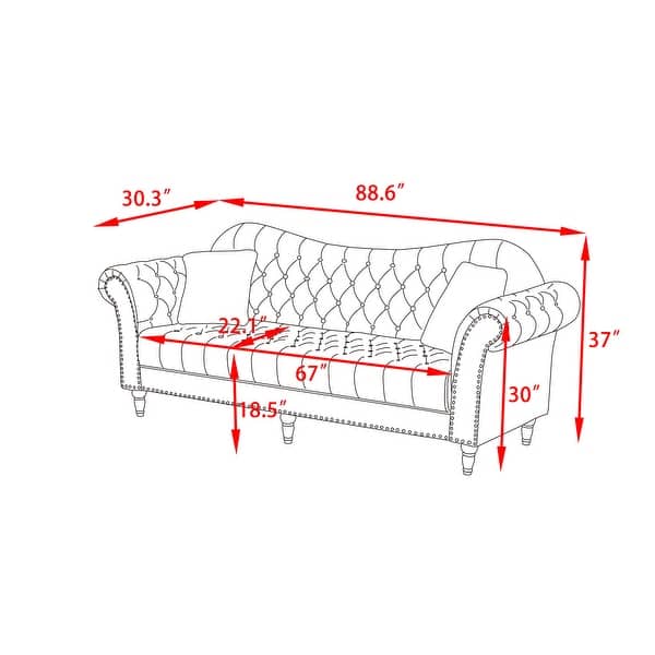 Velvet Rolled Arm Chesterfield Sofa On Sale Bed Bath & Beyond