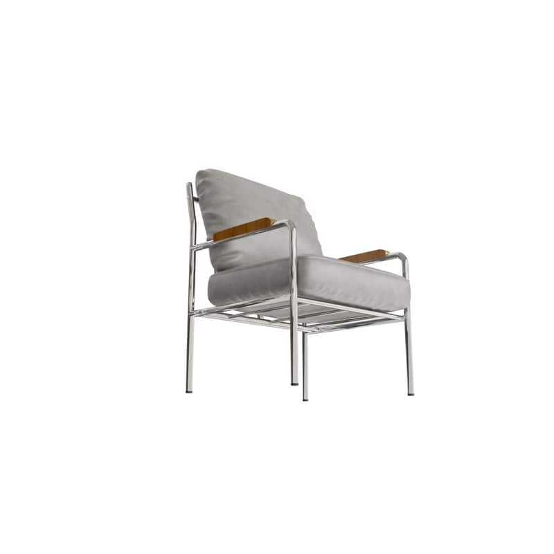 Momei 33.6"H Mid-Century Modern Armchair Stainless Steel Frame Accent Chair - 21.2"L x 24.2"W x 33.6"H