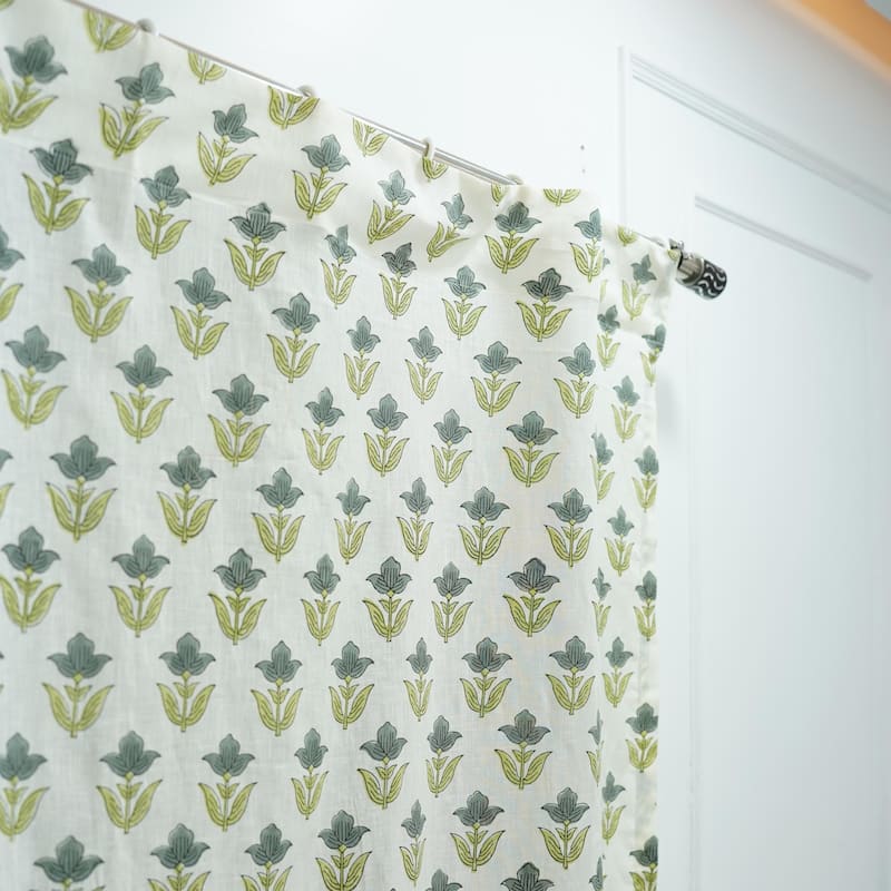 Fabdivine Handmade Block Print Viscose Linen Gift Home Decorative Accent Vintage Curtain or Drape