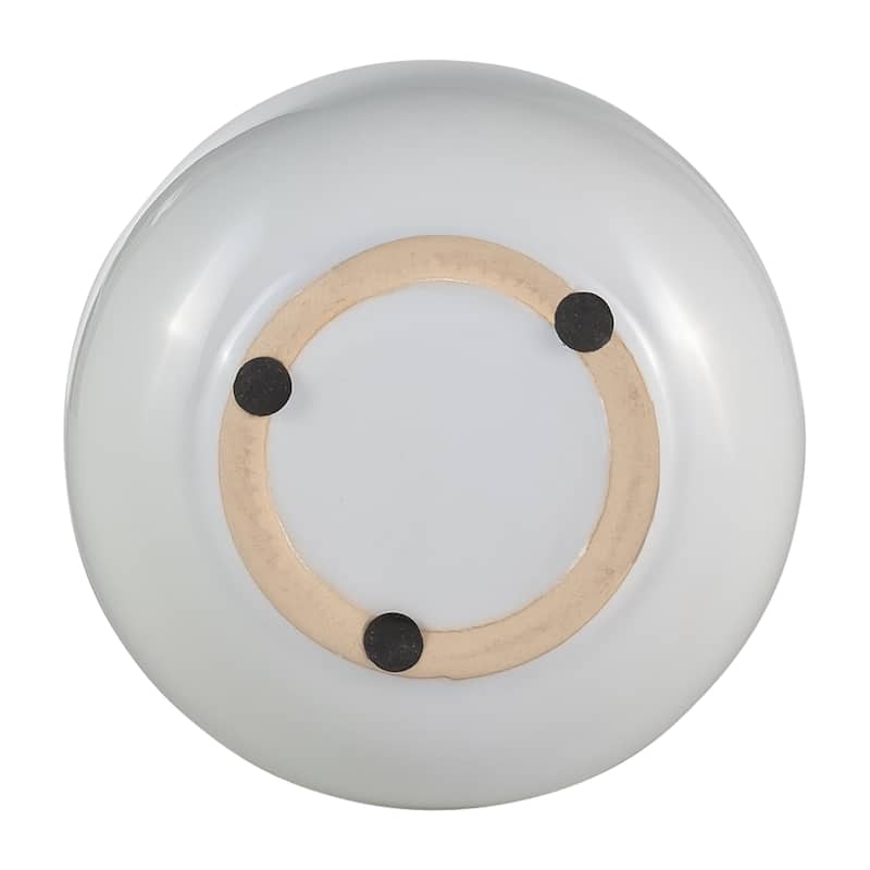 Sagebrook Home Ceramic Vase Contemporary Ivory and Beige Ridged Design Floral Vase For Decorative Table Accent