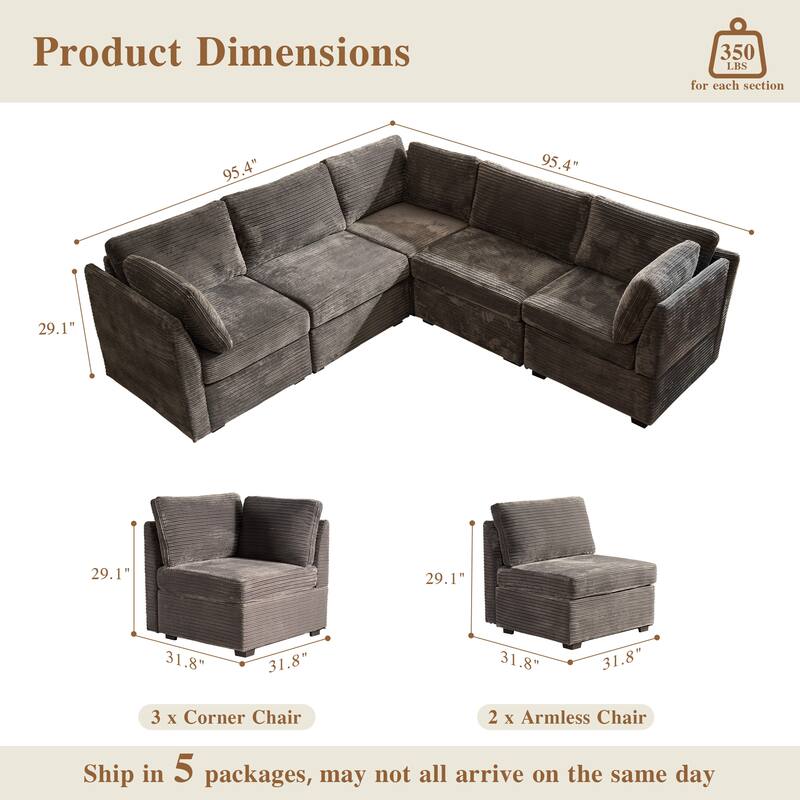 OVIOS Lazy Living L-Shaped Sofa