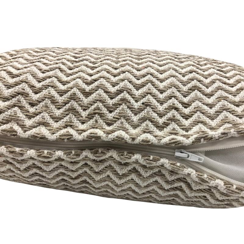 Sevita Beige and White Chevron Throw Pillow