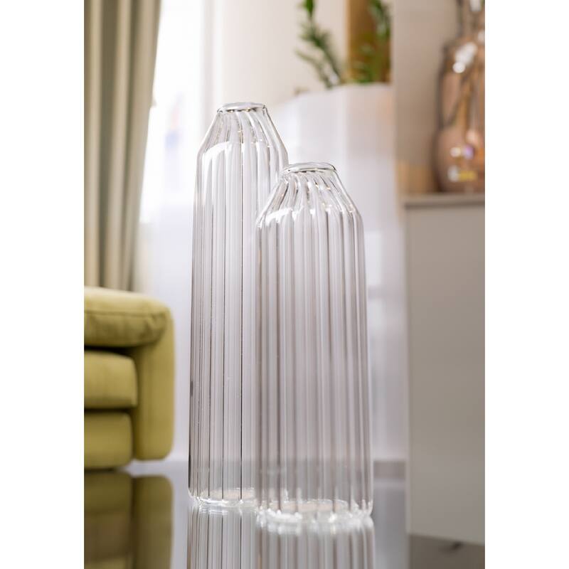 Glass Tabletop Bottle Vase - 8" - Clear
