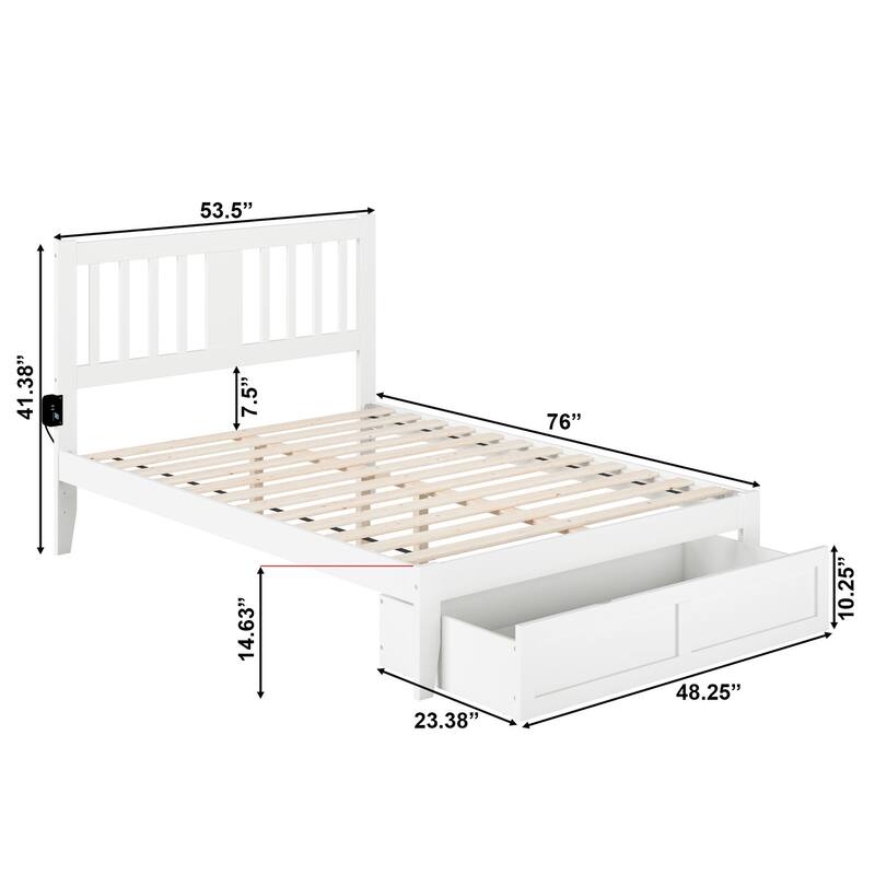 Tahoe Bed with Foot Drawer and USB Turbo Charger