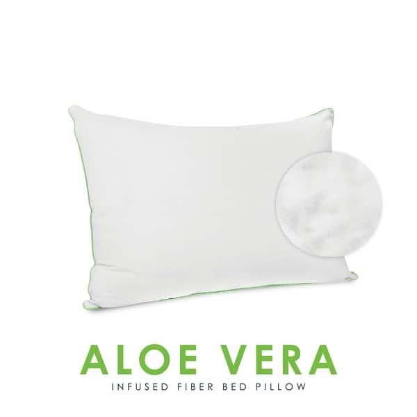 Wellness Collection Fiber Bed Pillow with Aloe Vera Infused Fabric Cover -  Bed Bath & Beyond - 30567890