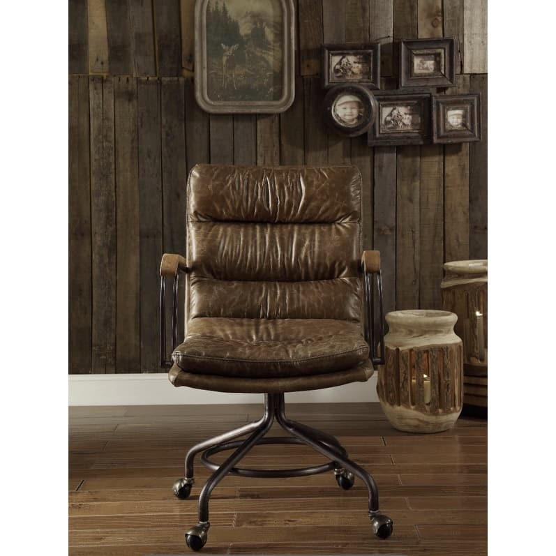 Vintage Whiskey Top Grain Leather Office Chair