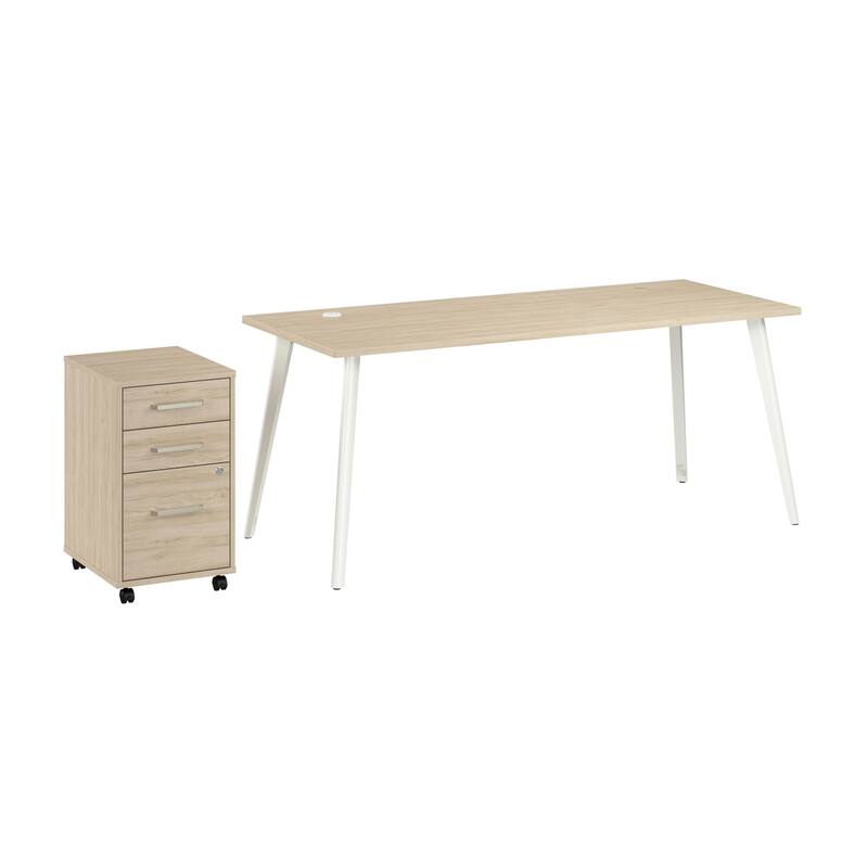 Bush Business Furniture Vista 72W Desk with Mobile File Cabinet