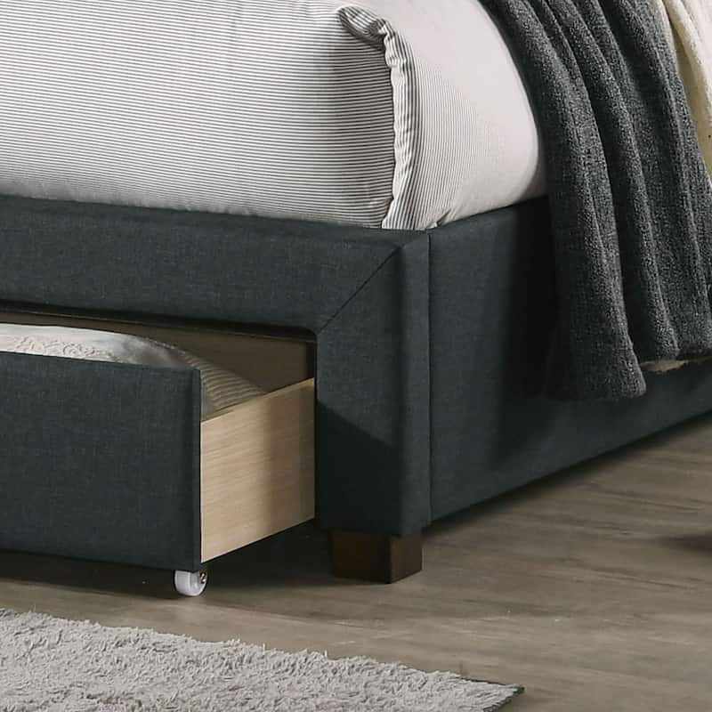 Furniture of America Malaer Modern Tufted 1-drawer Platform Bed