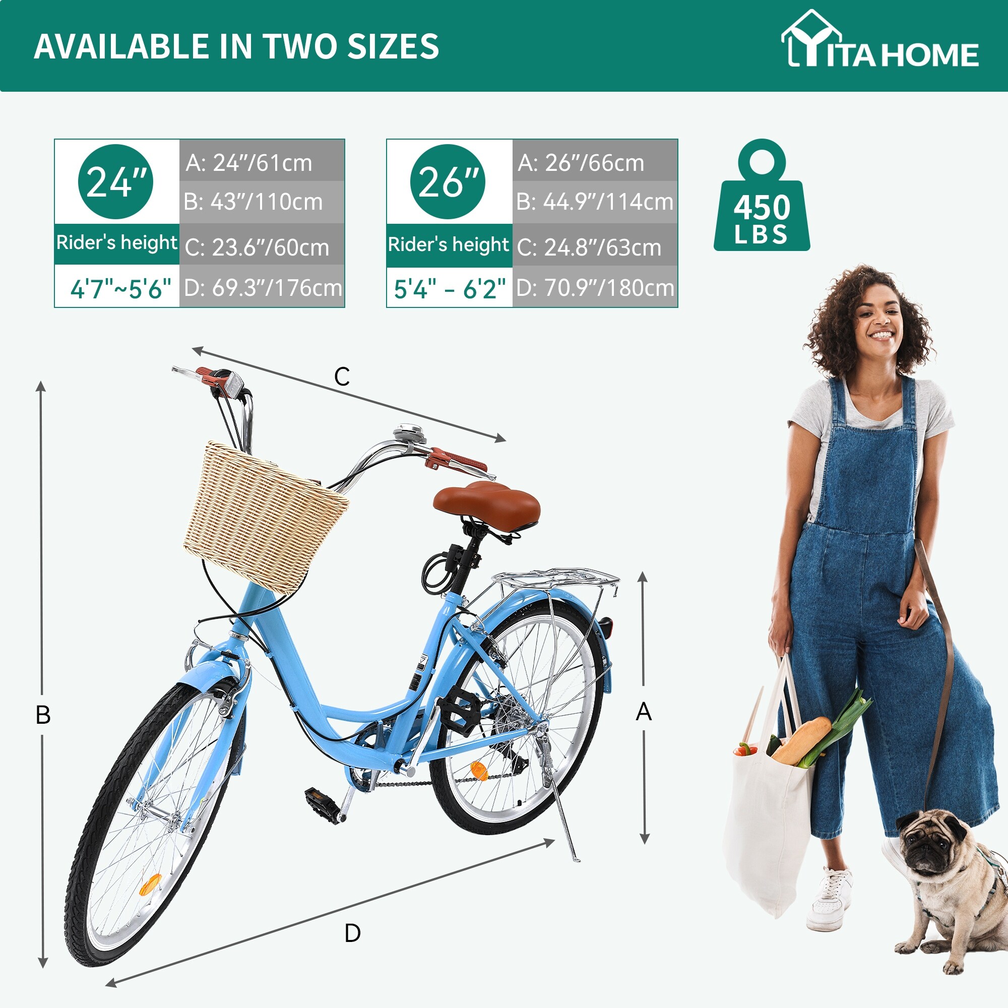 Cruiser bike with basket shop