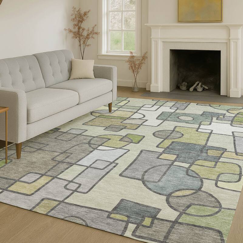 Machine Washable Indoor/ Outdoor Contemporary Prenner Chantille Rug