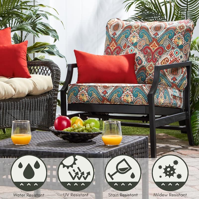 Greendale Outdoor Premium Deep Seating Back and Seat Cushion Set (Cushions Only)