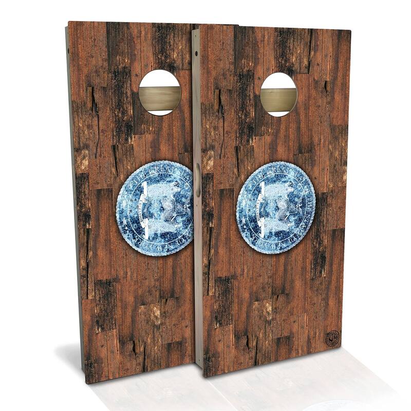 New York Flag Outdoor Cornhole Board Set - Premium 2x4 - Include Case + Hole Lights