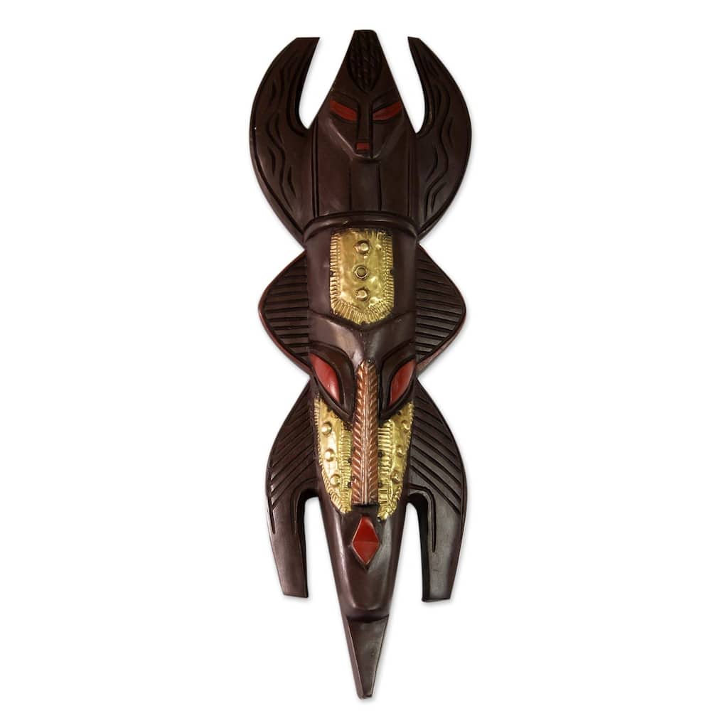 Handmade Clan Power Akan wood mask (Ghana)