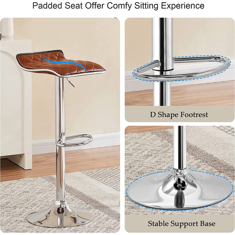 Javlergo 3-Piece Console Table and Stool Set, 39.4" Sofa Table with USB Charging Station and 2 Adjustable Swivel Chairs