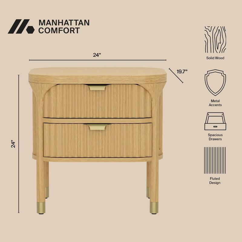 Manhattan Comfort Park 24 Inch Nightstand