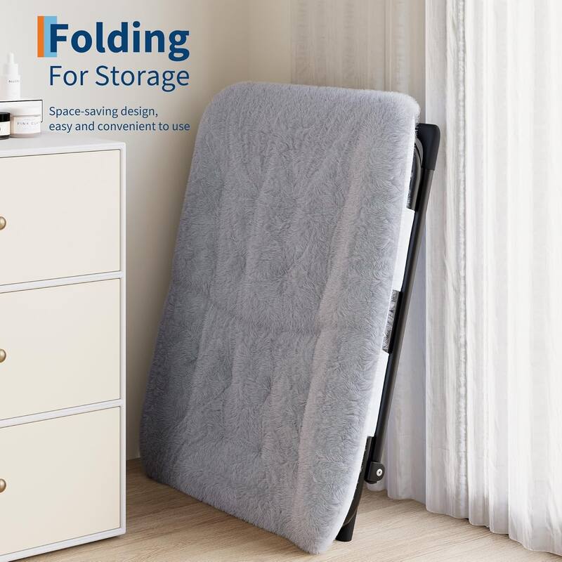 Comfy Folded Chair,Saucer Chair, Lounge Chair - XL Foldable Faux Fur Floor Seat, Non-Slip Base for Stability