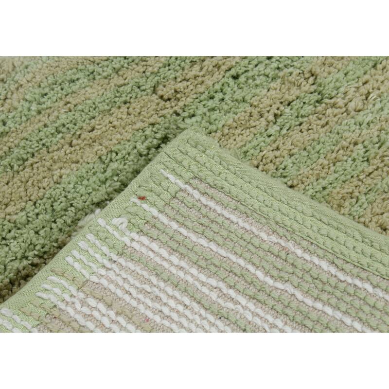 Gradiation Rug Collection 100% Cotton Non-Slip Bath Rug Set, 3 Piece Machine Washable- Bathroom Rug, Bath Rug, U Shaped Contour