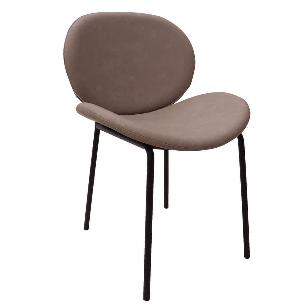 Servo Modern Leather Upholstered Accent Dining Chair with Powder-Coated Iron Legs for Living Room or Offices