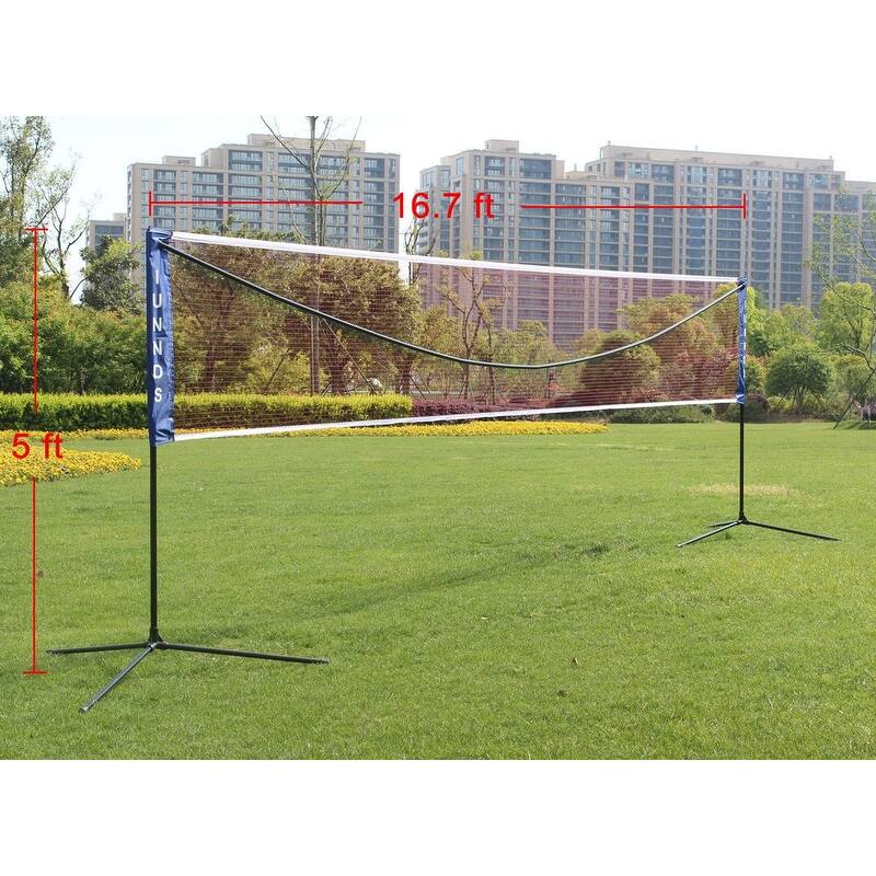 13.5 FT Portable Large Volleyball Badminton Tennis Net with Carrying Bag - 17ft