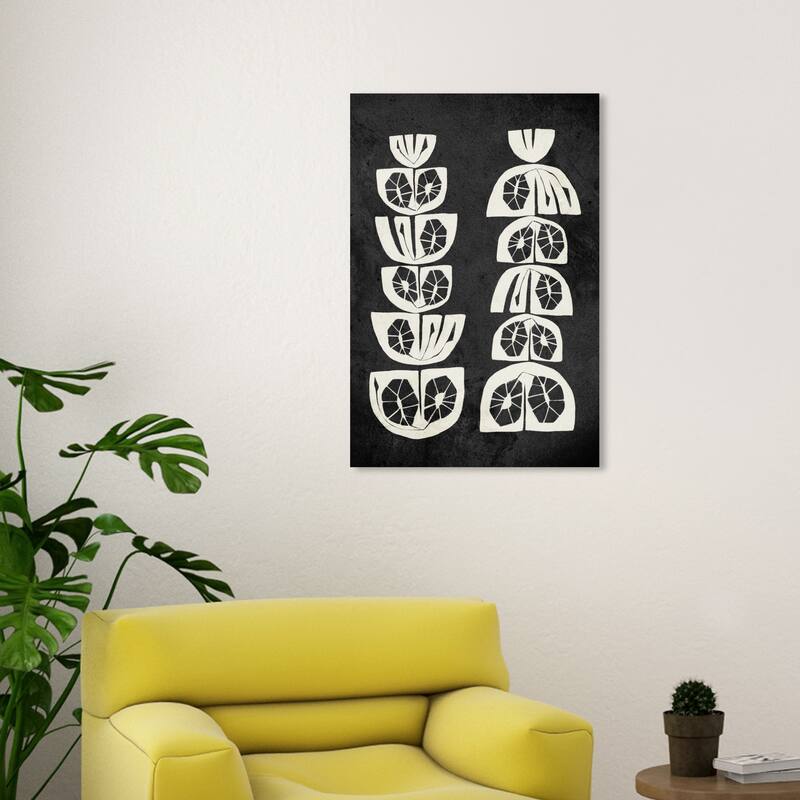 Wynwood Studio Canvas Abstract Inside each slice Black and Mid-Century Modern Wall Art Canvas Print - 30 x 20