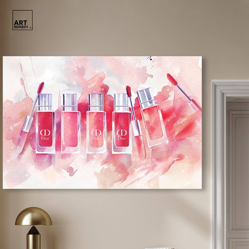 Lip Gloss Splash Canvas by Art Remedy, Gallery Wrapped