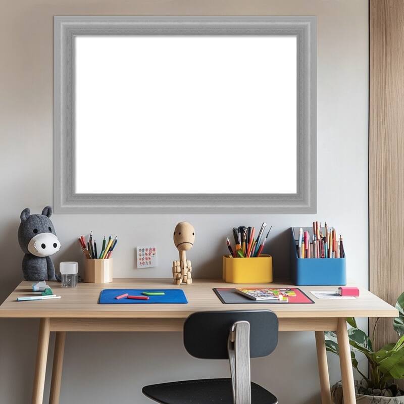 Amanti Art Peak Polished Nickel Narrow Framed Dry Erase Magnetic Board