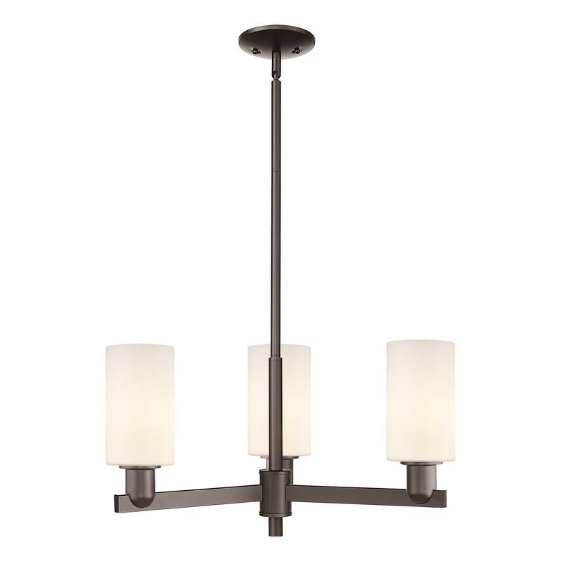 Innovations Lighting Endless Possibilities Arcadia - Clymer - 3 Light 26" Stem Hung Chandelier - Oil Rubbed Bronze/Matte White
