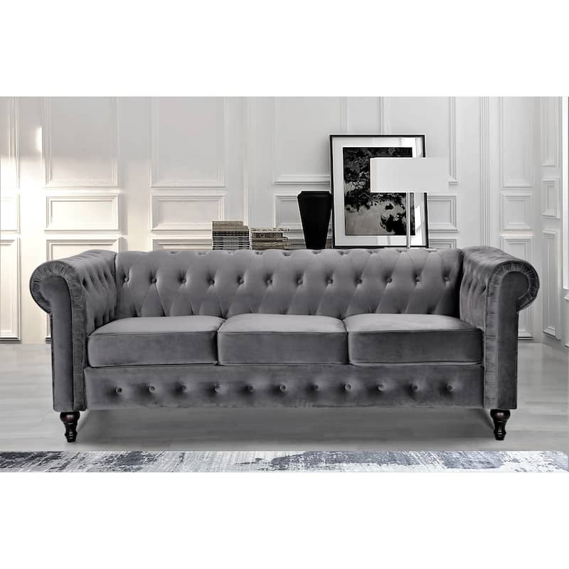 Brooks Classic Chesterfield Sofa - Grey