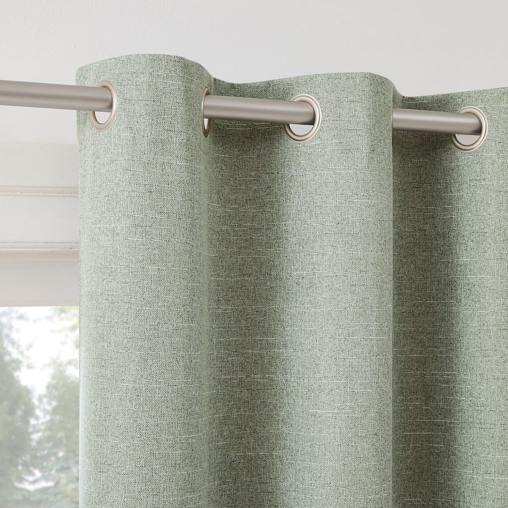 Sun Zero Tula Crosshatch Total Blackout Grommet 1-Piece Curtain Panel, Single Panel