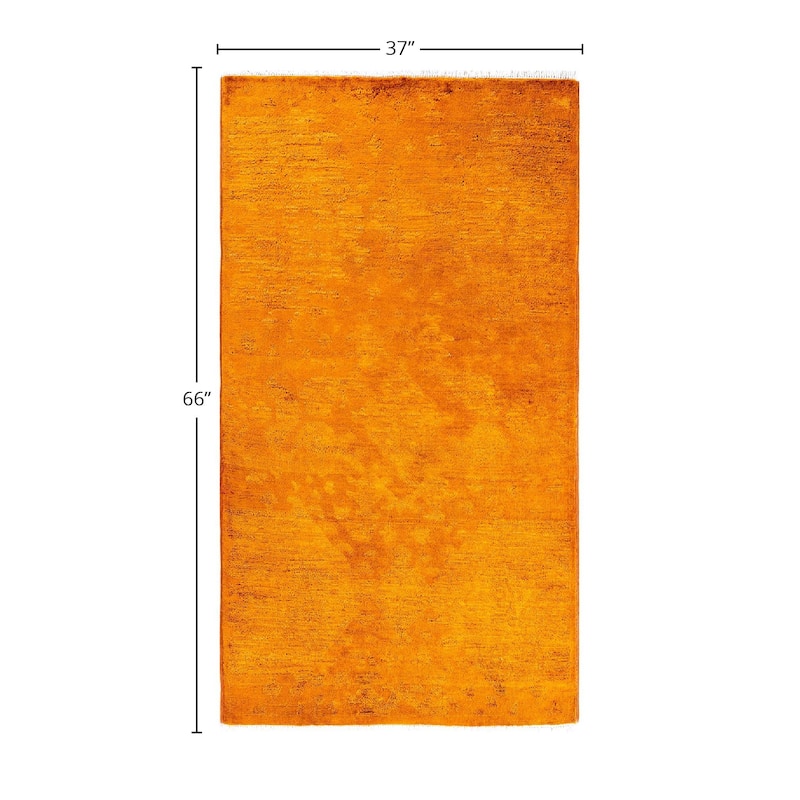 Contemporary Overdyed Wool Hand Knotted Area Rug - 3' 1" x 5' 6"