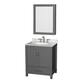 Option Dark Gray, White Carrara Marble Top, Chrome Trim