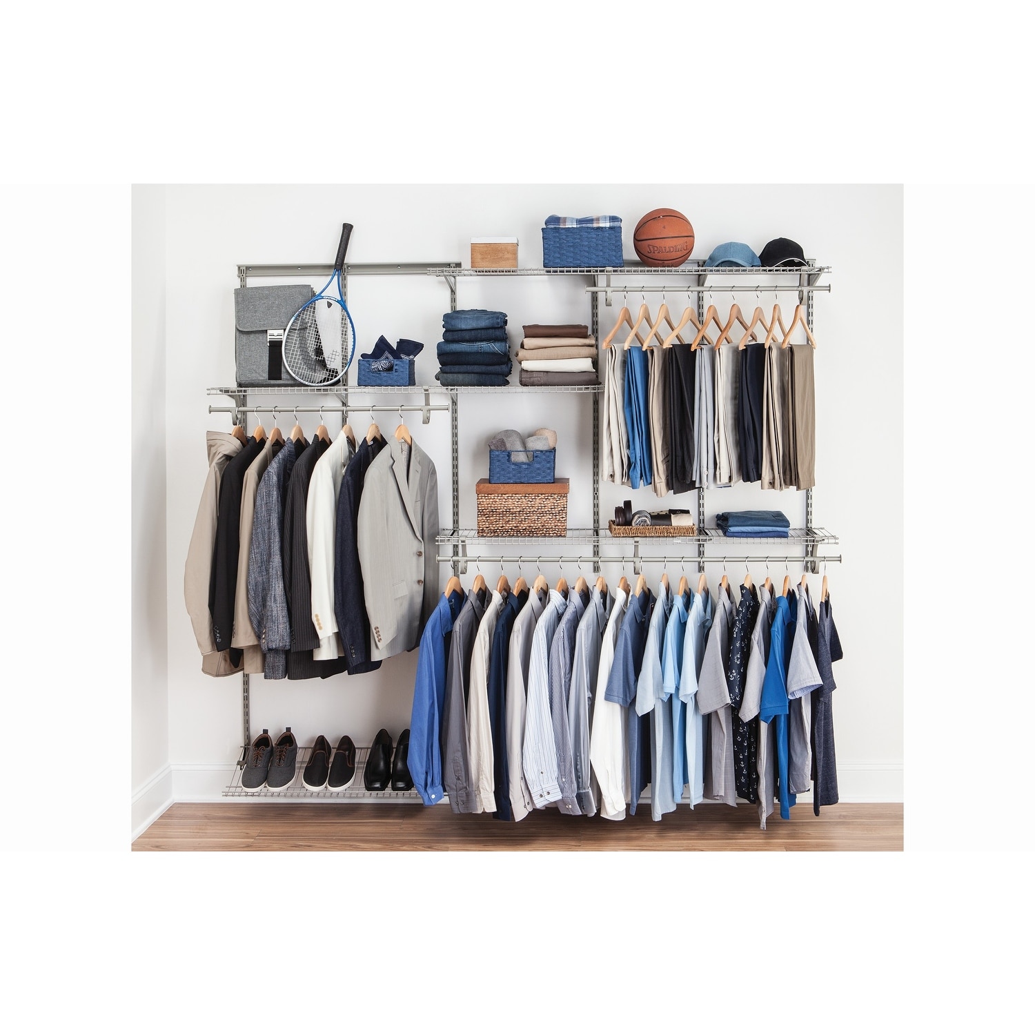 ClosetMaid ShelfTrack 60 96 Inch Wide Adjustable Closet Organizer Bed Bath Beyond 10581832