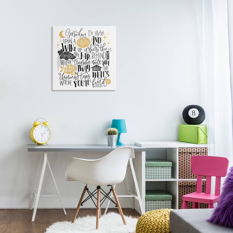 Stupell Over The Rainbow Poem Canvas Wall Art Design By Sarah Hickman