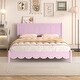 preview thumbnail 11 of 16, Retro Style Queen Size Wooden Platform Bed Frame and Rectangular Headboard