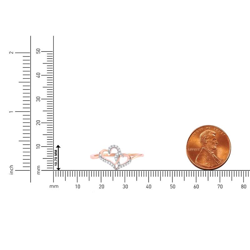 1/20ct TDW Diamond Heart Ring in 10k Gold for Women