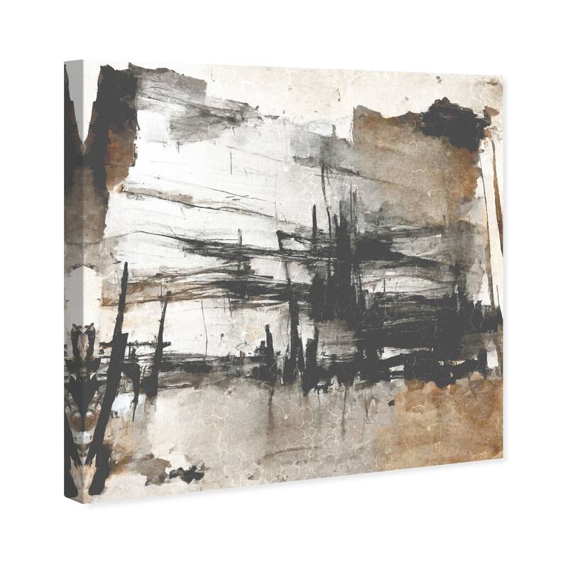 Wynwood Studio Abstract Rockspring Hut Brown and Modern & Contemporary Wall Art Canvas Print