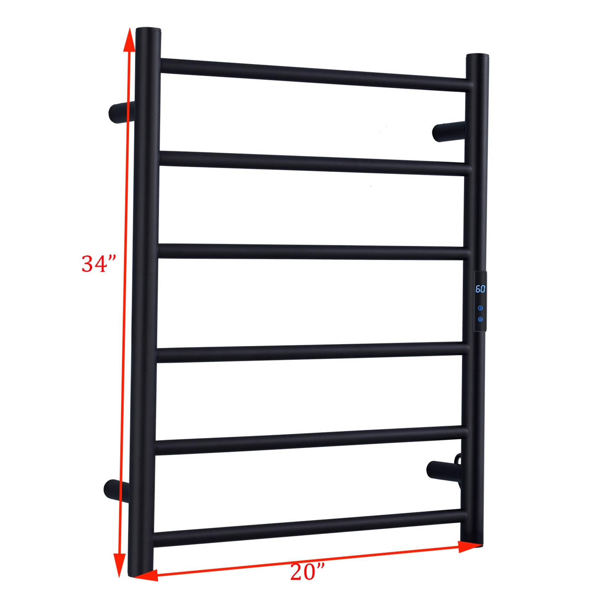Heated Towel Rack Wall Mounted Electric Towel Warmer for Bathroom Black