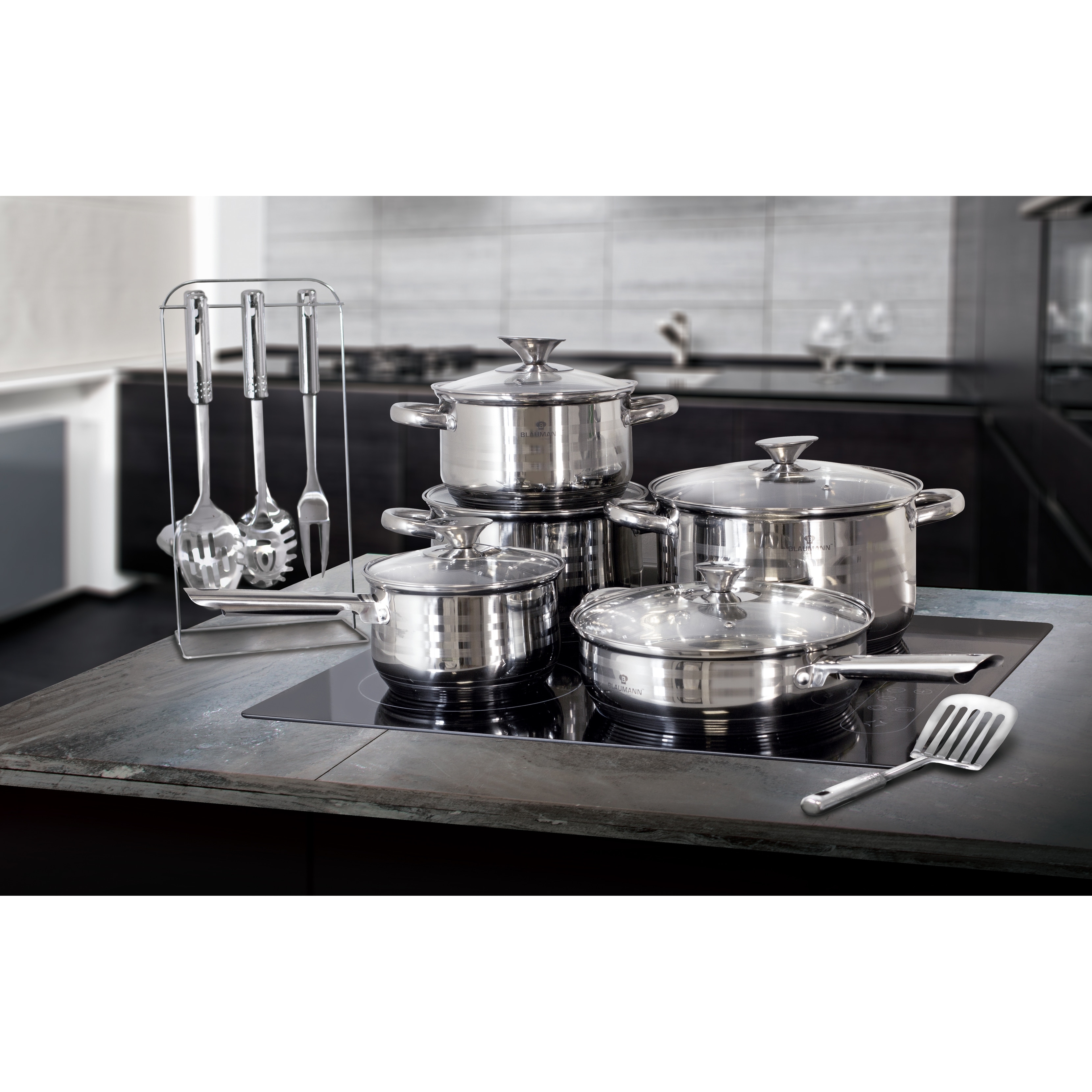 Blaumann 17-Piece Jumbo Stainless Steel Cookware Set - Bed Bath & Beyond -  34133840