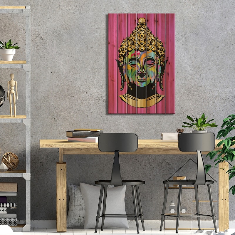 Budaaahhh Print On Wood by TECHNODROME1 - Multi-Color
