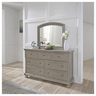 Signature Design by Ashley Lettner Light Gray Dresser and Mirror