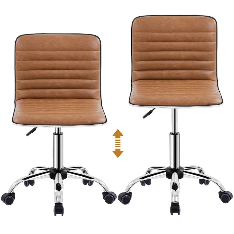 Yaheetech Foam Task Chair with Swivel and Faux Leather Office Chair