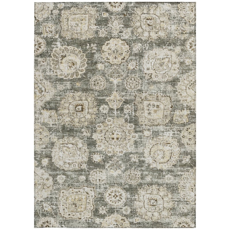 HomeRoots Floral Transitional Rectangle Outdoor Rug