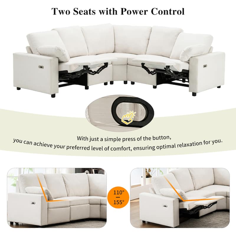 89" Power Recliner Sectional Sofa