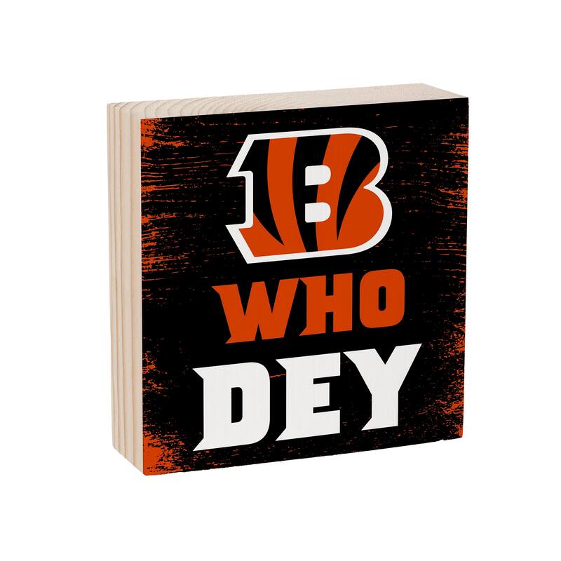 Cincinnati Bengals Wooden Tabletop Mantel Shelf Sign