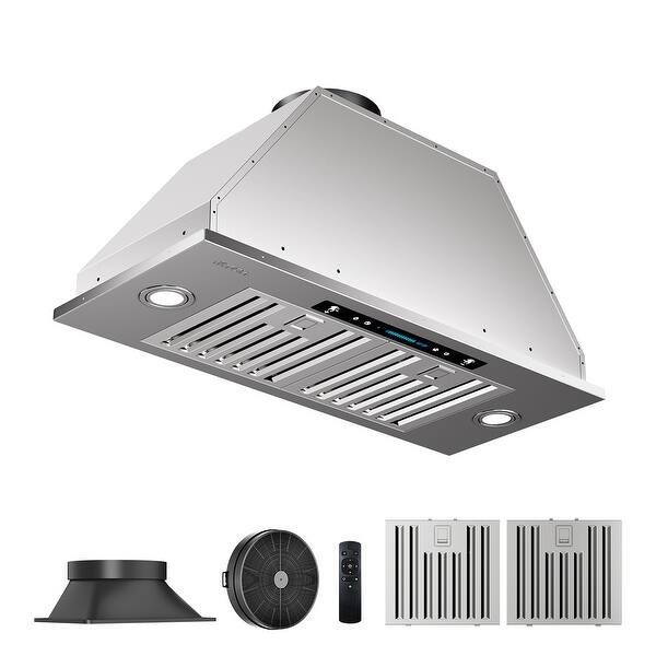 Mua VEVOR Insert Range Hood, 900CFM 4-Speed, 36 Inch Stainless Steel Built In Kitchen Vent With Touch Remote Control Led Lights Baffle Filters Ductedductless Convertible Etl Listed B09yvbkcg8
