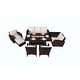 preview thumbnail 3 of 3, Moda Morden 8-piece Outdoor Wicker Sofa with Fire Pit Table 2 Chairs