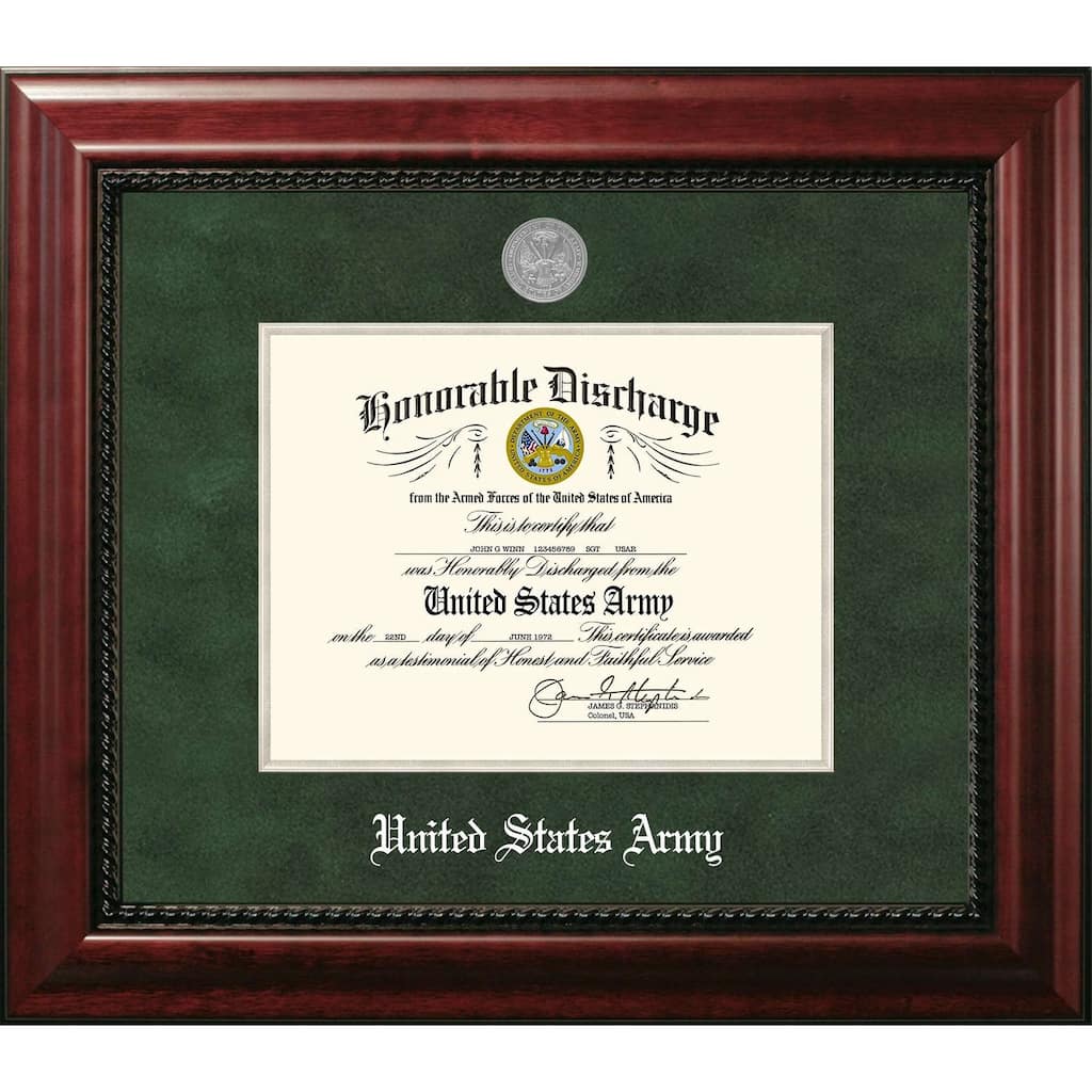 Patriot Frames Army 8.5x11 Discharge Executive Frame with Silver Medallion