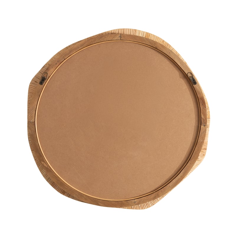Kate and Laurel Rahfy Rattan Irregular Round Wall Mirror - 26x26