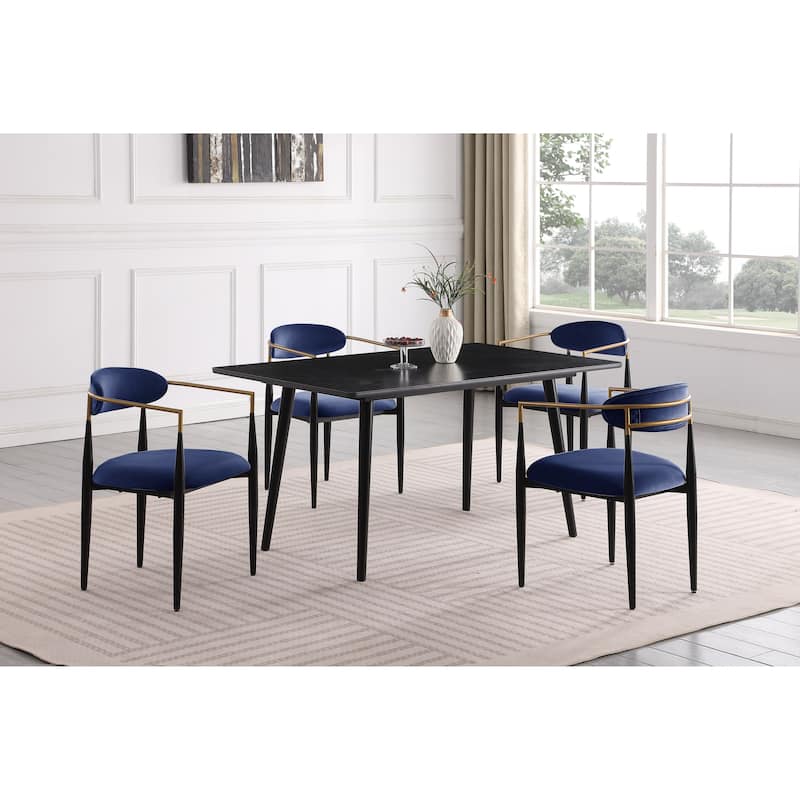 Modern Contemporary Dining Table 1pc Black Sintered Stone Table Stylish Dining Furniture